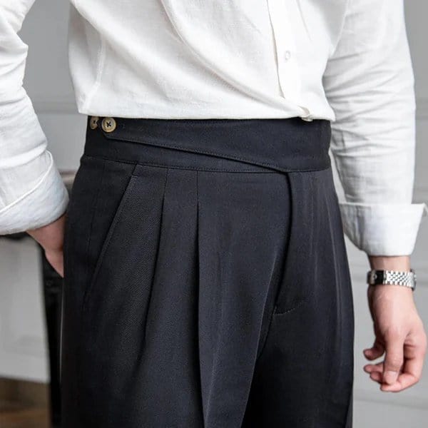 Couture - pantalon plissé avec double bouton
