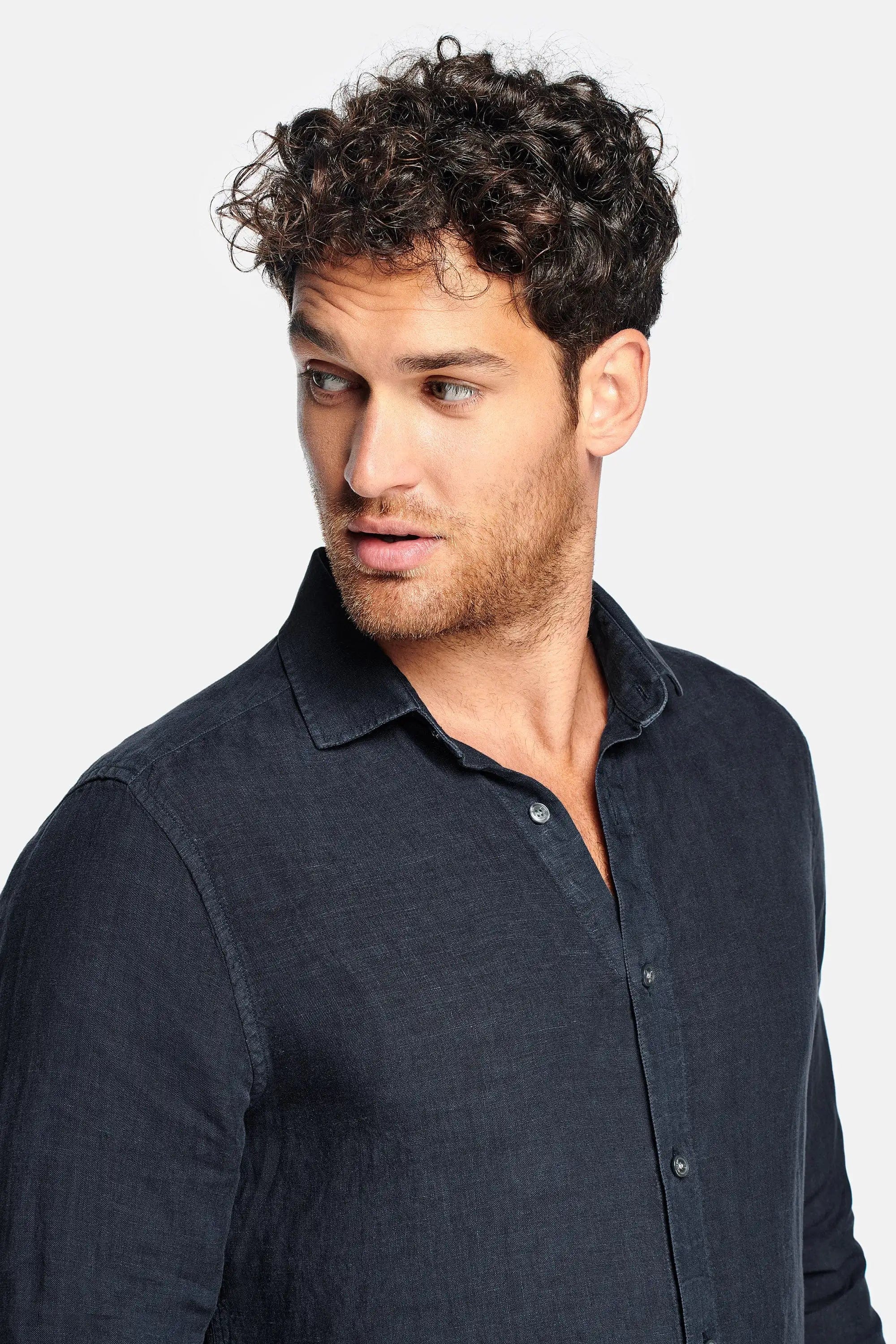 Imperial - Chemise en lin bleu marine