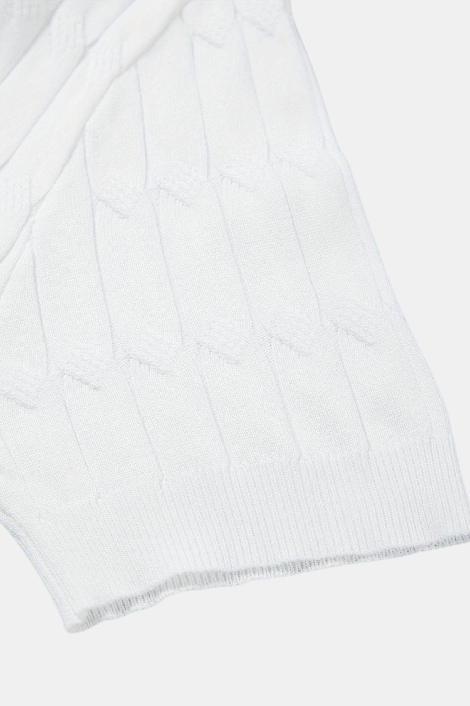 Polo en maille torsadée à col en V de qualité supérieure