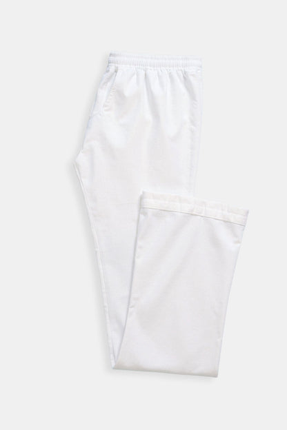 Pantalon à cordon de serrage en mélange de coton et de lin