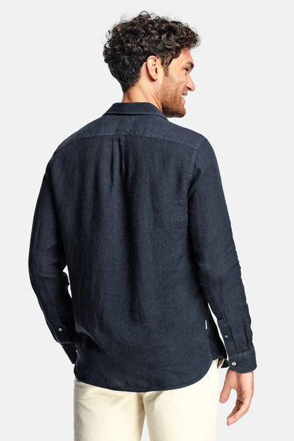 Paris- Chemise en lin bleu marine