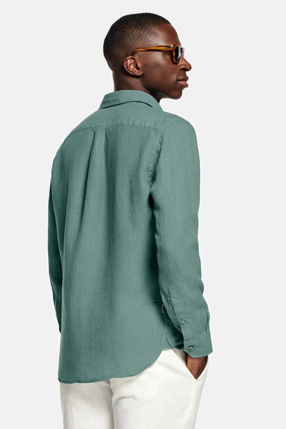 Paris- Chemise en lin vert olive