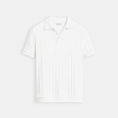 Polo boutonné à rayures verticales