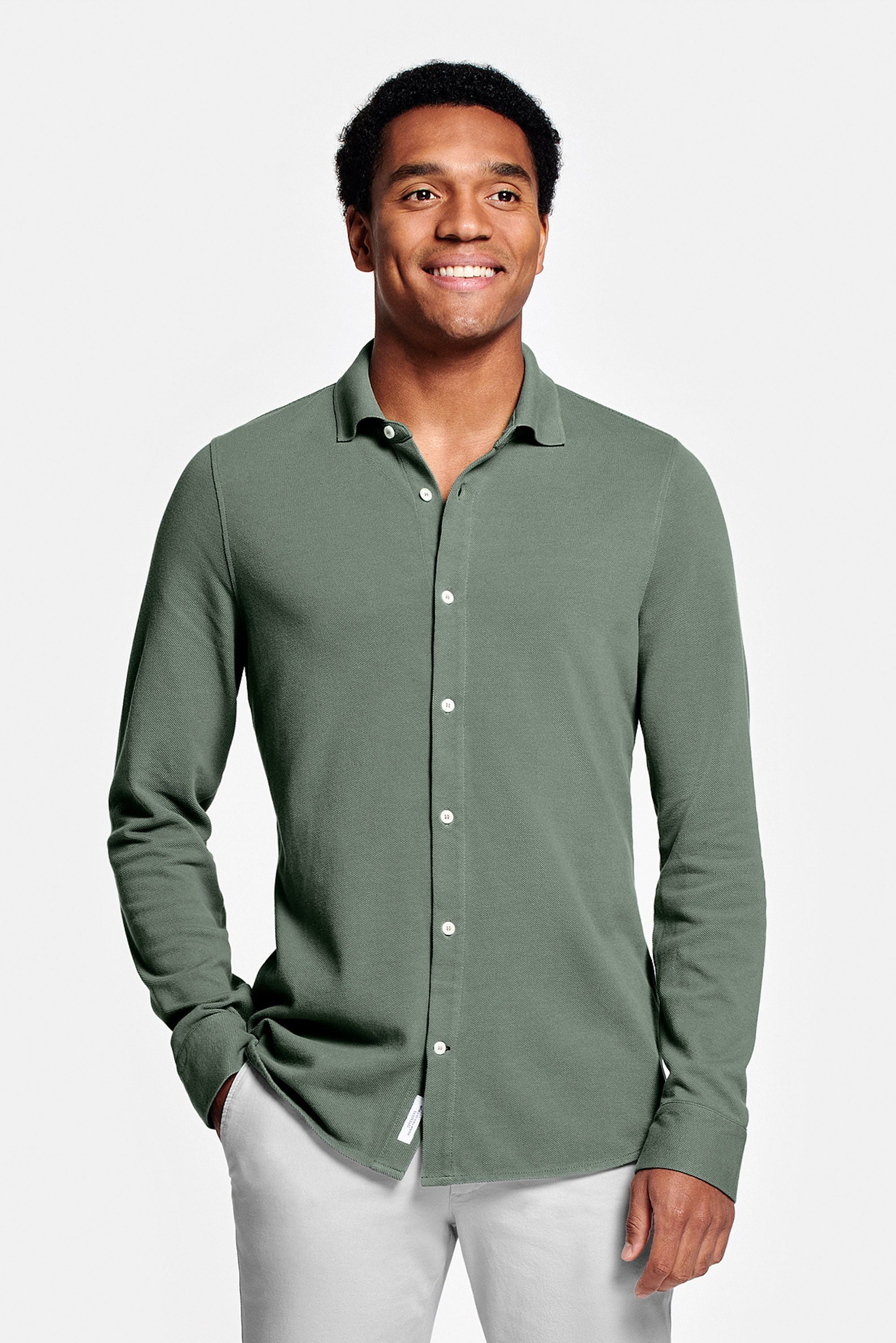Chemise en piqué vert